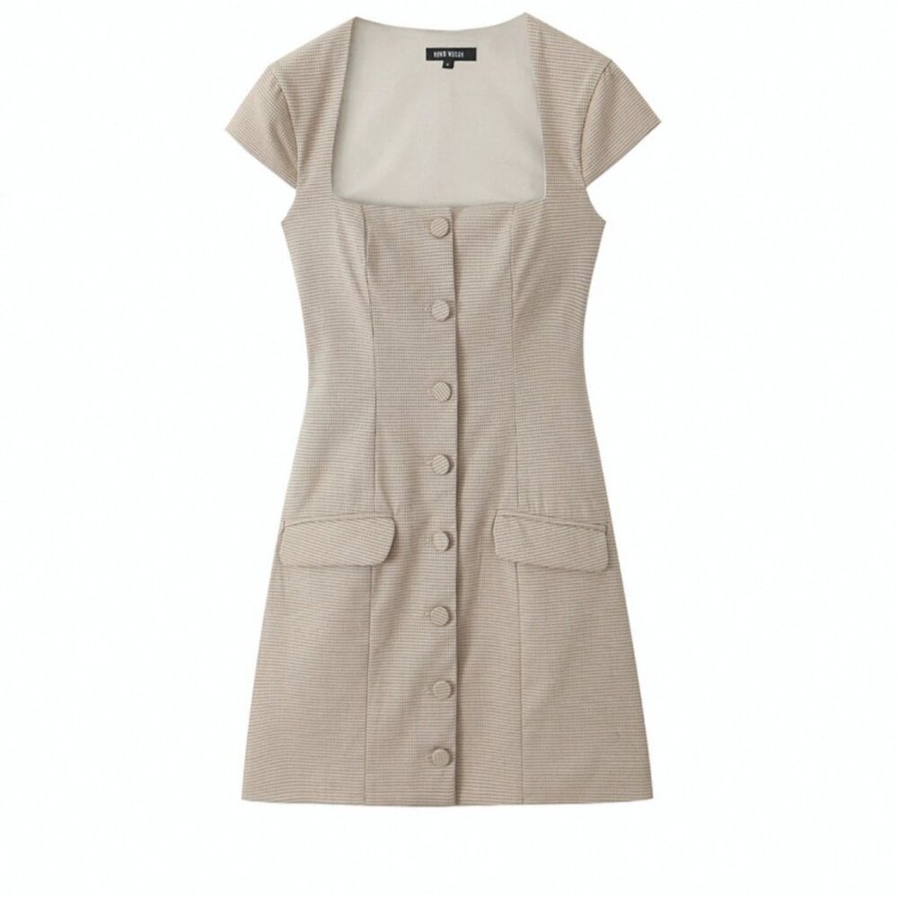 NWT Zara inspired Checked square neck dress